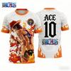 Japan Anime Fire Fist Ace One Piece TShirt Quick Dry Football Jersey Sports Kid Clothing Adult Children's Parent Child T shirts