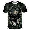 Maglietta Bambini Ragazzi Stampa 3D Animale Lupo Manica Corta Top Estivi Casual dai 2 agli 8 Anni Vestiti per Bambini T-Shirt Bambina