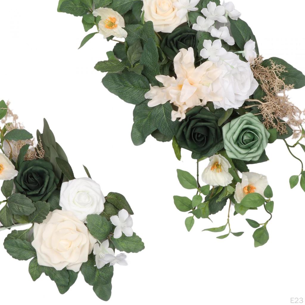 2 Pack Wedding Arch Floral Swag with Artificial Blooms for Home And Event