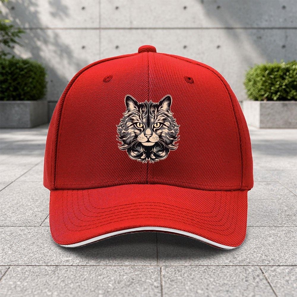 1pc Adjustable Duckbill Baseball Cap With Cat Print Lightweight Suitable For Outdoor Sports Cycling Music Festivals Gifts