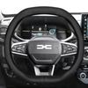 Suitable for Dacia Ultra-Thin Breathable Leather Steering Wheel Cover, Suitable for Models Such As Sandero Stepway, Duster, Jogger, Bigster, Spring,