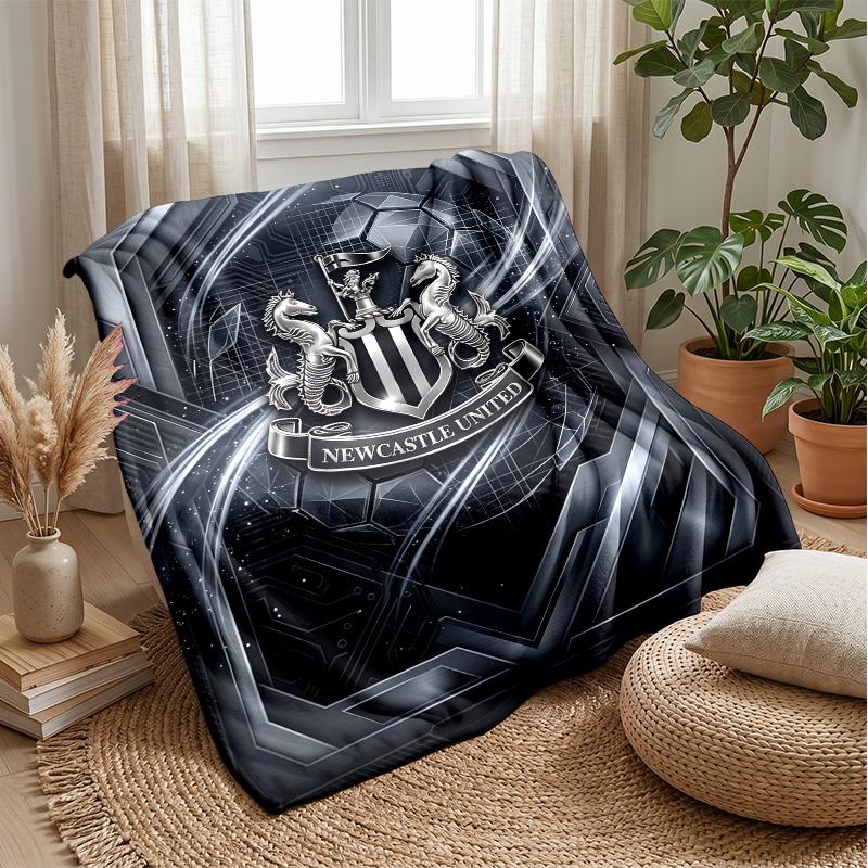 Coperta in Flanella con Stampa del Newcastle United Football, Coperta Morbida Calda Leggera per Divano Letto Campeggio