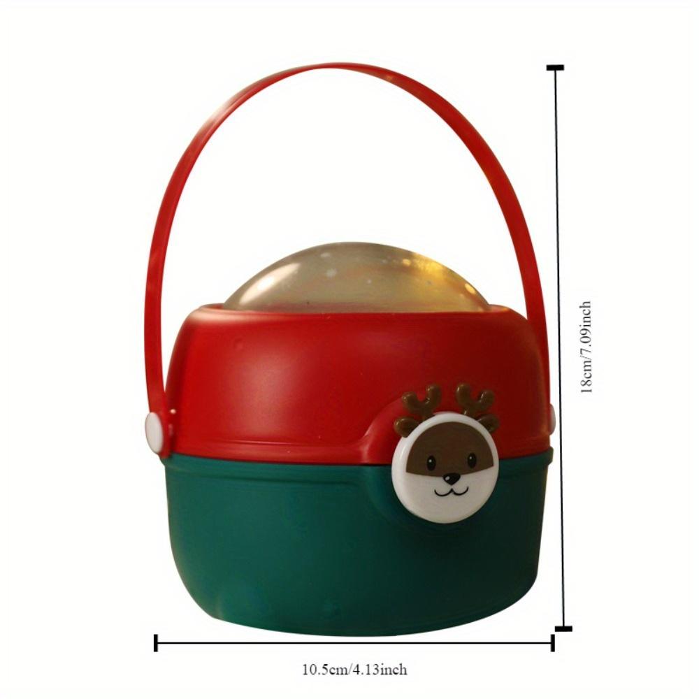 2pcs Festive Candy Jar Gift Set Christmas Reindeer,Snowman Design, Durable Plastic Party Favor Boxes with Handles,Candy Bar Supplies