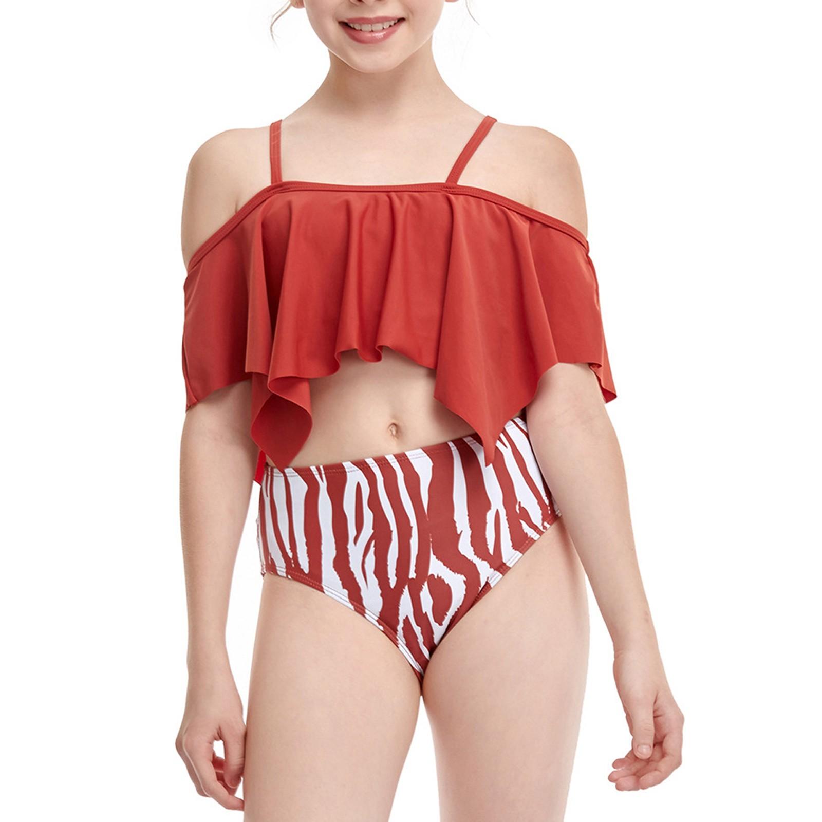 

Летний слитный купальник для девочек - Купальники 140 красный