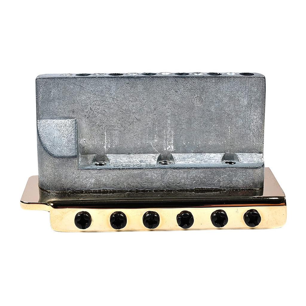 Musiclily 10.5mm String Pitch Short Block Two-Point Support Tremolo Bridge Unit for Squier Strat Guitars, Gold