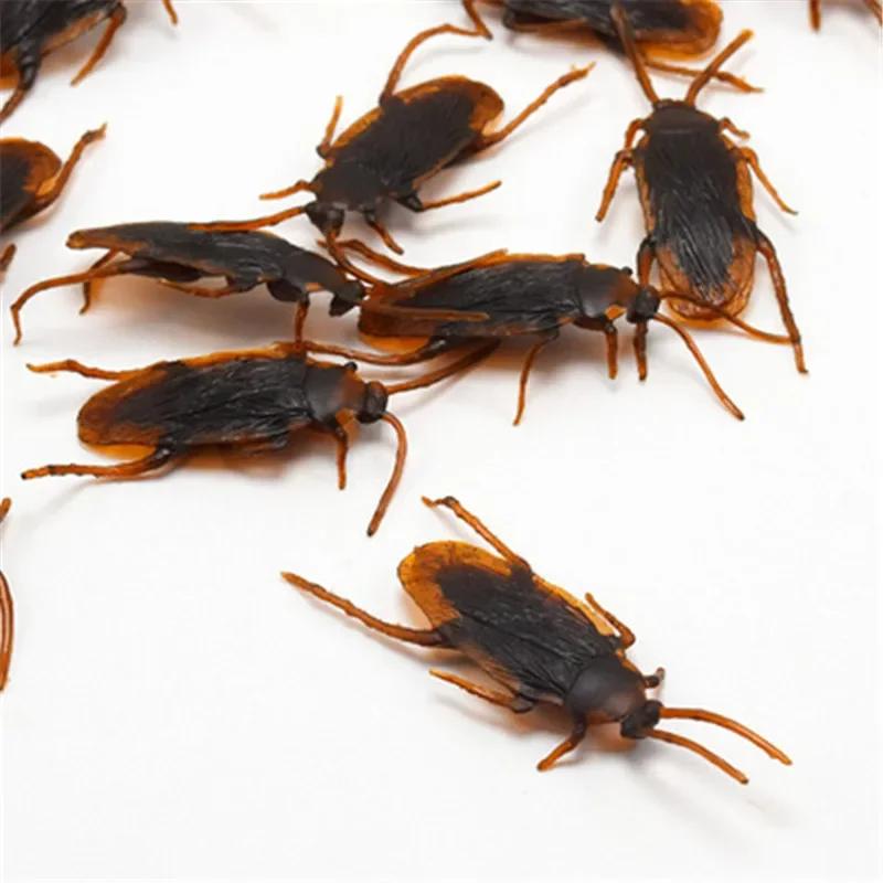 Spooky Holiday Gadget Plastic Cockroaches Joke Decoration Props Rubber Toy Gags Practical Jokes Playthings Plastic Bugs Cockroach