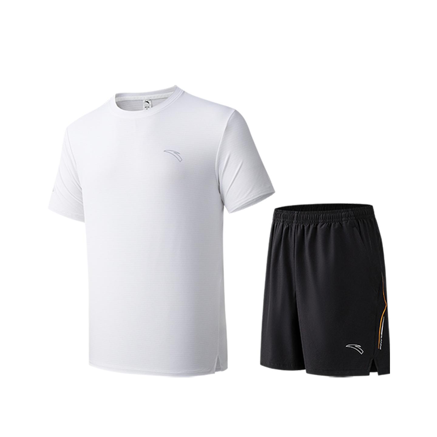 Anta Running Series Summer Casual Sports Suit Men suits Pure-White 952625202-3 L