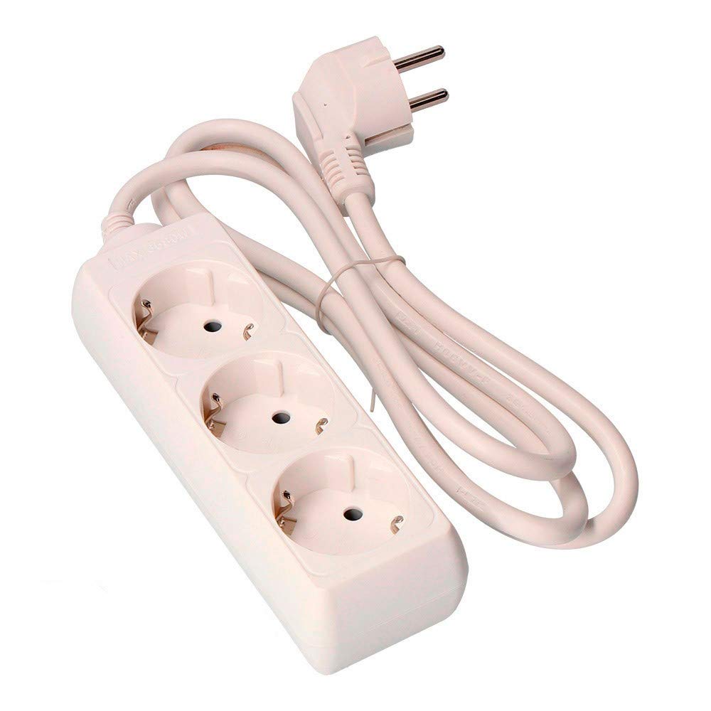 base multiple 3 tomas t/tl 10/16a schuko 3m. 3x1,5mm edm