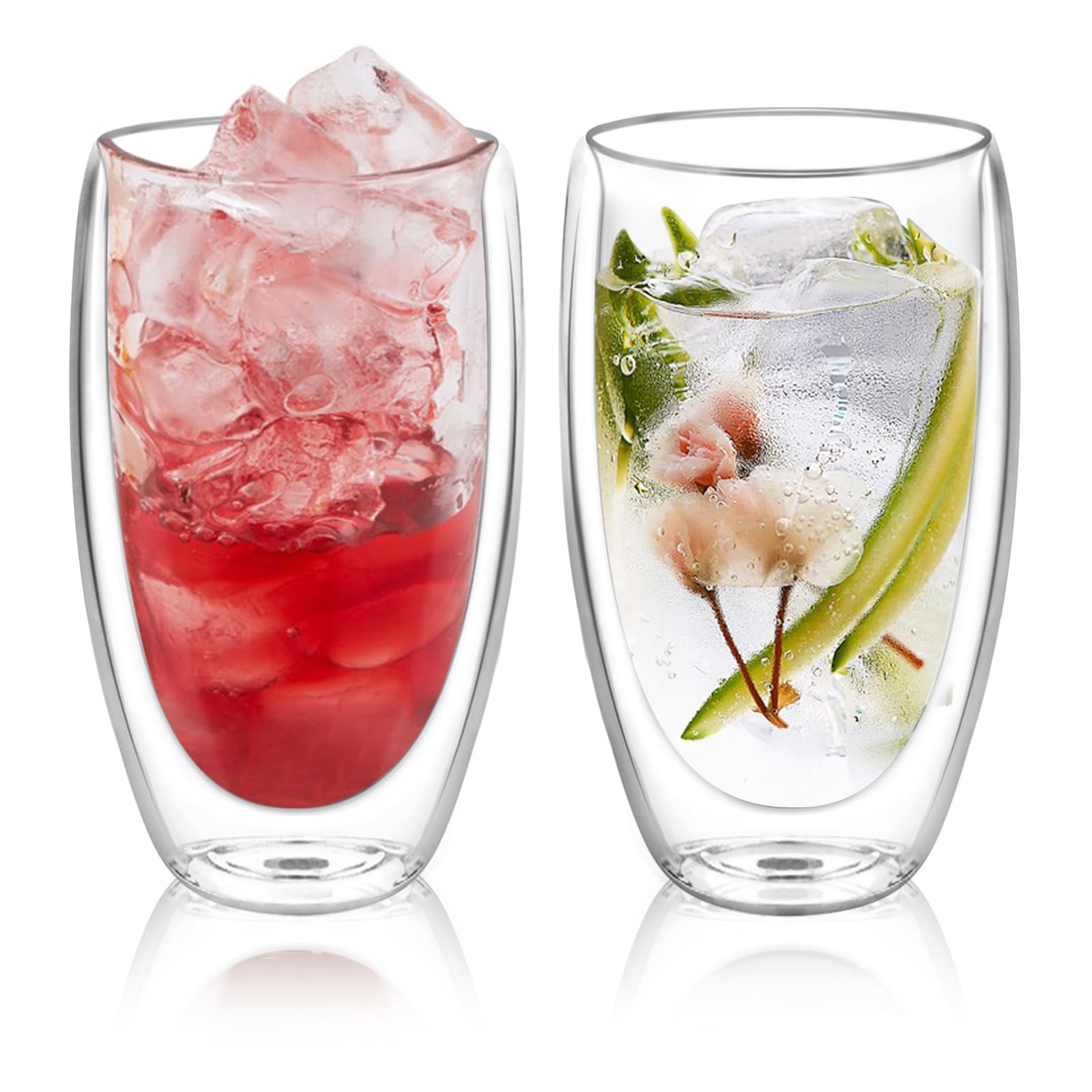 

QuiExact Double-Walled Glasses, 450ml, Set of 2. Keeps drinks cold and hot, heat-resistant, double-walled construction, condensation-free. Suitable fo