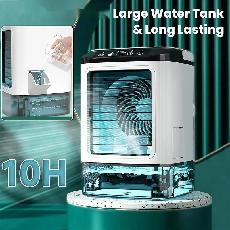 Air Conditioner Portable Fan Desktop Dual Spray Ultrasonic Atomization 3-Speed Mute Air Cooler Night Light Electric Fan