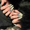 Removable False Nails Cat Eyes Rhinestone Gradient Champagne Autumn Winter Party Essential