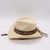 Hard Top Sunshade Hard Straw Hat Ethnic Style Western Cowboy Hat Men And Women Spring And Summer Beach Seaside Travel Vacation Hat