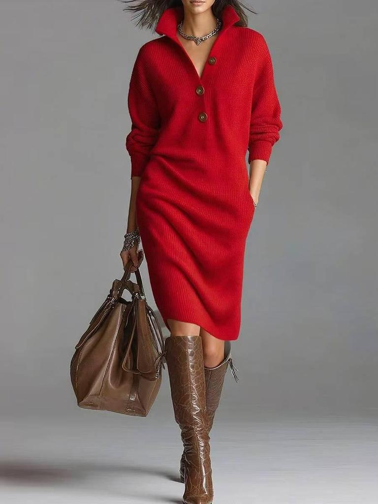2025 European & American Women's High Neck Irregular Hem Loose Knit Sweater