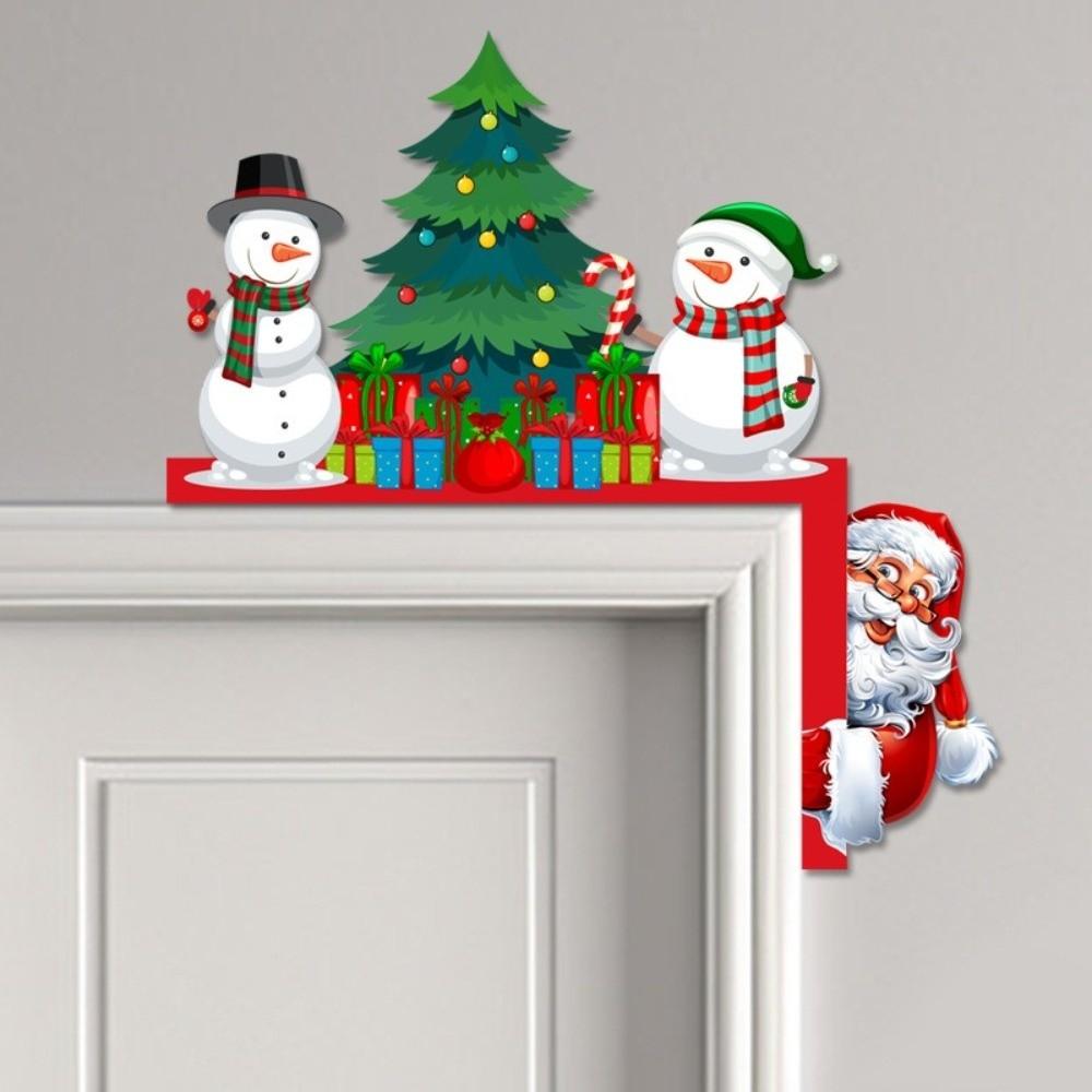 DIY Door Frame Decor Wooden Christmas Sticker NEW Christmas Decorative Corner Sign