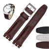 Genuine Leather Watch Straps for Swatch Watchband 17mm  19mm Watch Men with Steel Stainless Clasps