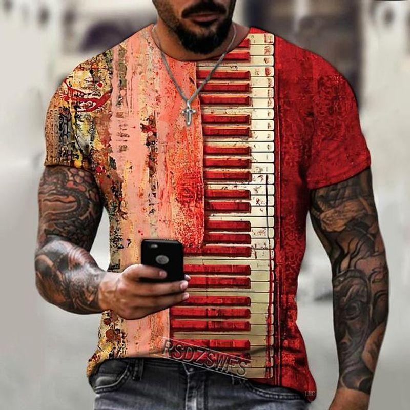 

Piano 3D Print T-Shirt Short Sleeve Piano 3D Print Crew Neck T-shirt Short Sleeves LHC-1894 5XL
