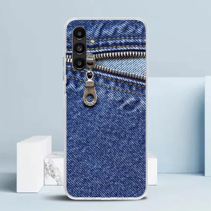 Jeans Cowboy Denim Printed Phone Case For Samsung Galaxy A17 A37 A57 A16 A15 A14 A13 A56 A55 A54 A53 A36 A35 A34 A33 A26 A25 A24