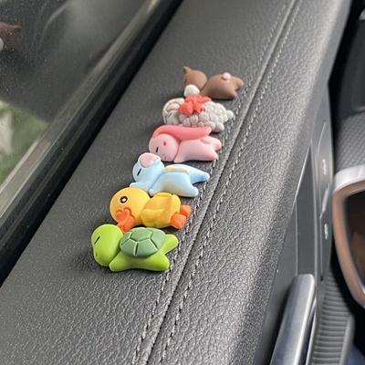 6Pcs Car Cute Animals Decorations Vehicle Rearview Mirror Automotive Decoration Bear Suv Dashboard Ornaments