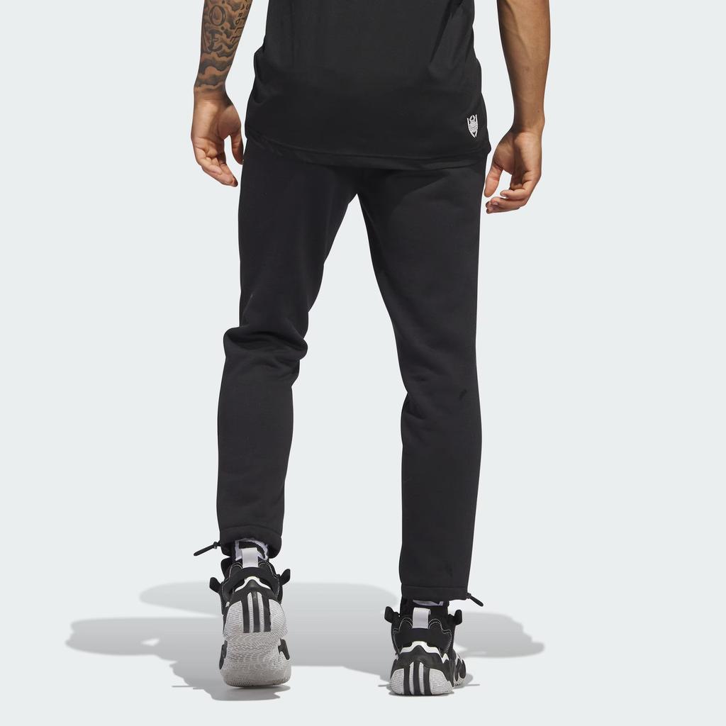 adidas D.O.N. Fleece Pants Logo Basketball Mid-Rise Fit Knit Sports Pants Men Bottoms Black IJ0283