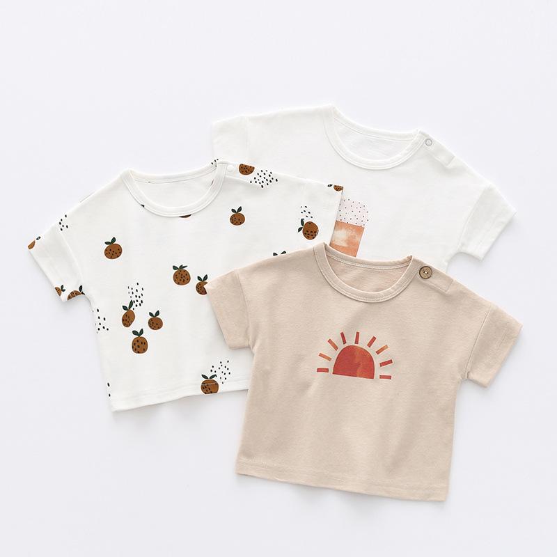 

Children s clothing 2025 summer baby printed short-sleeved T-shirt summer boys and girls baby tops 66Cm (10-6.5kg)