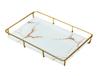 Queen-b Marble Tray, Bathroom Storage, Stylish, Display Storage for Cosmetics, Small Items, Perfumes, and More (Large, White)