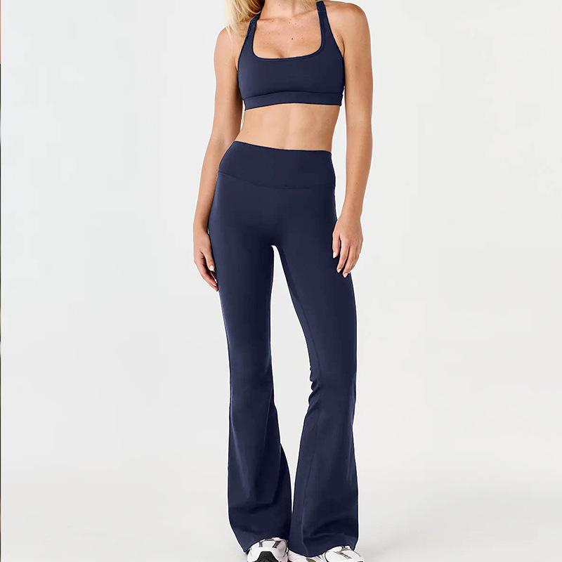 Chen Shijie micro-pull pants sports fitness yoga suit, chest-showing yoga suit, bodybuilding sports suit