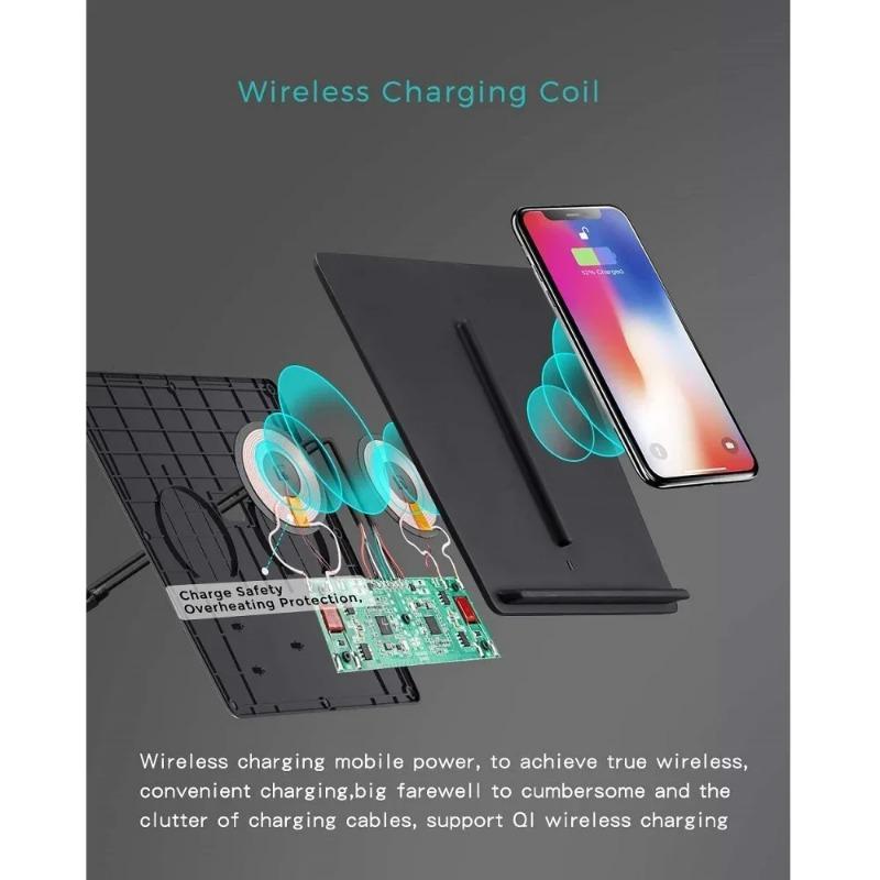10W QI Wireless Charger For Tesla Model 3 2017 2018 2019 2020 Accessories Dual Phone Charging Pad Car Center Console Interior