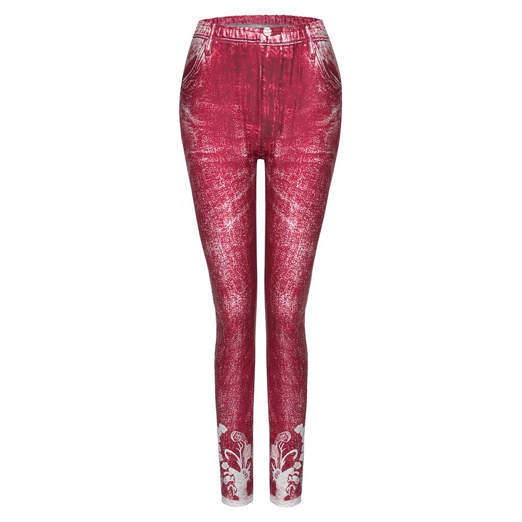 Women Printed Yoga Fitness Leggings Running Gym Stretch Sports Pants Trousers