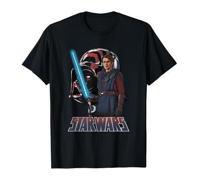 STAR WARS Ahsoka Anakin Skywalker Vintage Faded Title Logo T-Shirt