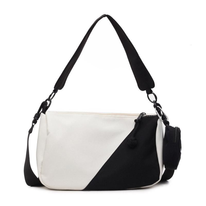 Large Capacity Casual Pillow Bag Women's New Niche Design Contrasting Color Shoulder Messenger Bag Commuter Bag
