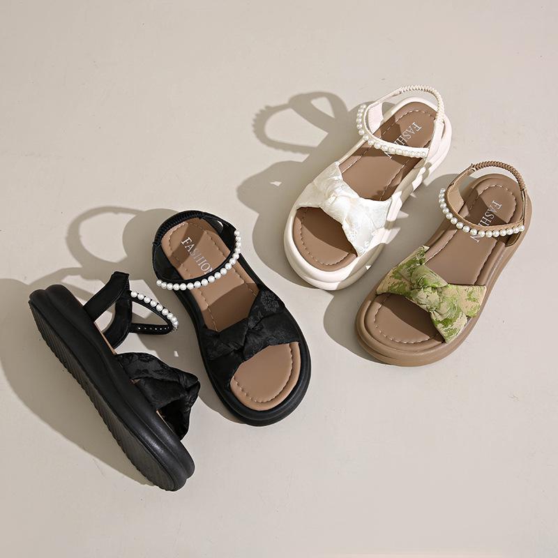 Beautiful sandals women's summer wear 2025 new fashion fairy style with skirt pregnant women platform beach shoes size 34