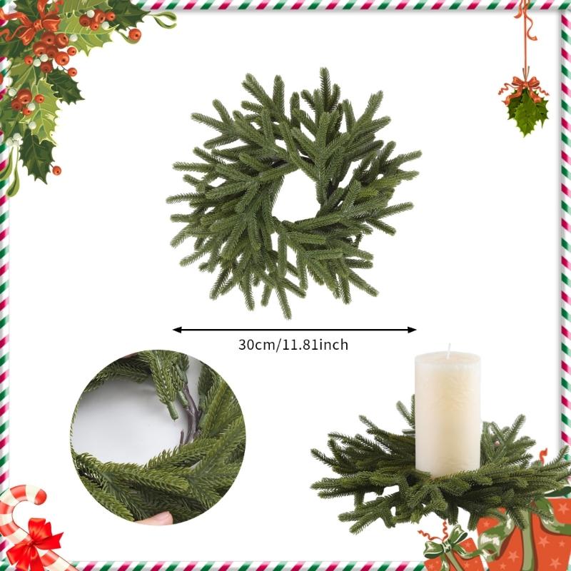 Norfolk Pine Garland Artificial Snow Pine Garland for Christmas Home Table Centerpieces Christmas Candle Rings Wreath