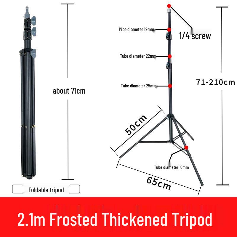 Mobile Live Broadcast Tripod Stand 2.1 - Camera & Light Floor Stand with 1/4" Mount, 0.5-1.6m Height Photography Equipment.
