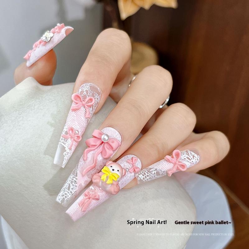 Cartoon Rabbit Bow Nail Silicone Mold Nail Art Mold Stamp Relief Nail Decoration Accessories Nail Art Mold DIY Manicure Tools
