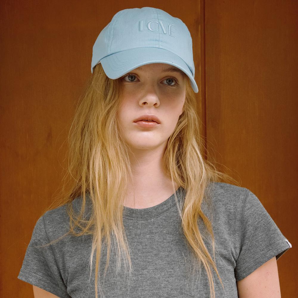 Elssibeui Lcve Logo Washed Cotton Ball Cap_Skyblue