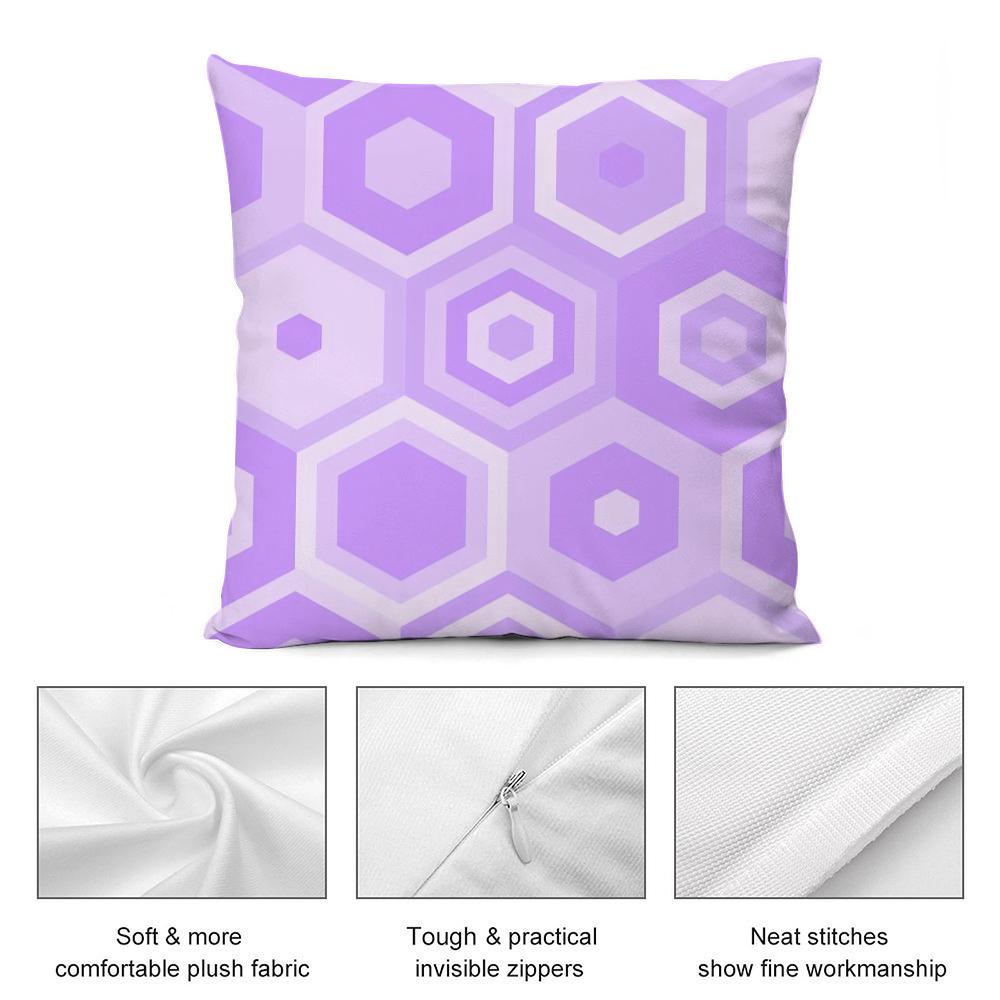 Purple Geometric Art Cushion Cover Soft Plush Fabric DoubleSided Printed Cushion Covers for All Seasons Modern Home Decor