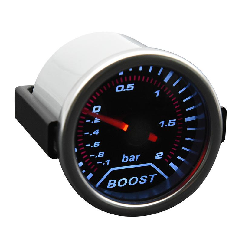 AD 52mm White Backlight Auto Car Turbo Boost Gauge -1~2 Bar Mechanics Turbin Pointer Vac Meter Accessories Turbo Pressure Gauge