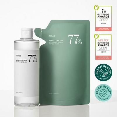 Speciální sada zklidňujícího tonika Heartleaf 77% 350 ml (Náplň + 350 ml)
