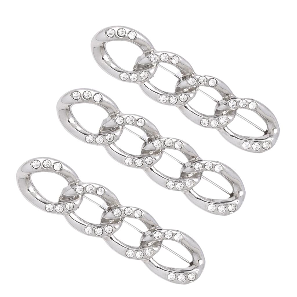 3pcs Adjustable Waist Tighteners Pin Metal Electroplate Jeans Brooch Pin for Loose Pants Skirts Sleeves and Sweaters