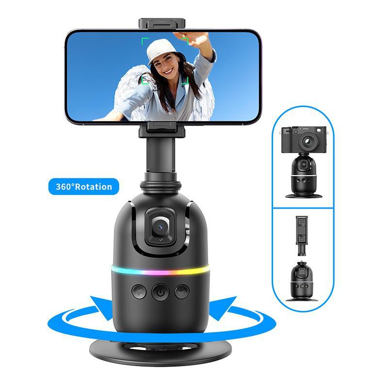 Smart P03 AI Gimbal Stabilizer: 360° Face Tracking, Anti-Shake for Live Streaming & Photography