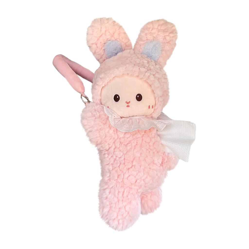 Cartoon Cute Car Tissue Box Plush Toy Car Interior Decoration Paper Box Multifunctional Car Tissue Bag