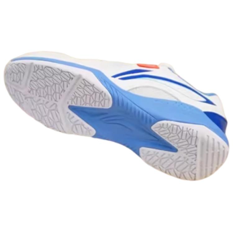 New LiNing Slip Resistant Breathable Lightweight Low Top Badminton Shoes Unisex White Blue AYTU019-4