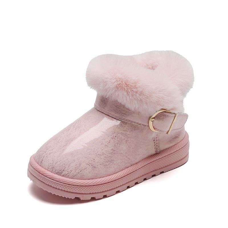 

зимние бархатные хлопковые сапоги, детская повседневная обувь 35 розовый