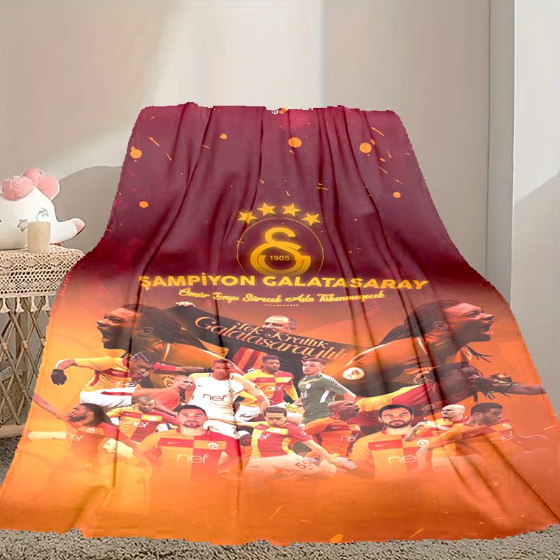 1pc Easy-Care Galatasaray SK Blanket, Perfect for Couch, Bed, Home, Travel & More, Warm & Durable Printed Blanket