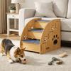 Sturdy Wooden Dog Stairs Non-Slip Dog Ladder Multi-purpose Pet Climbing Ladder  for High Beds Sofas