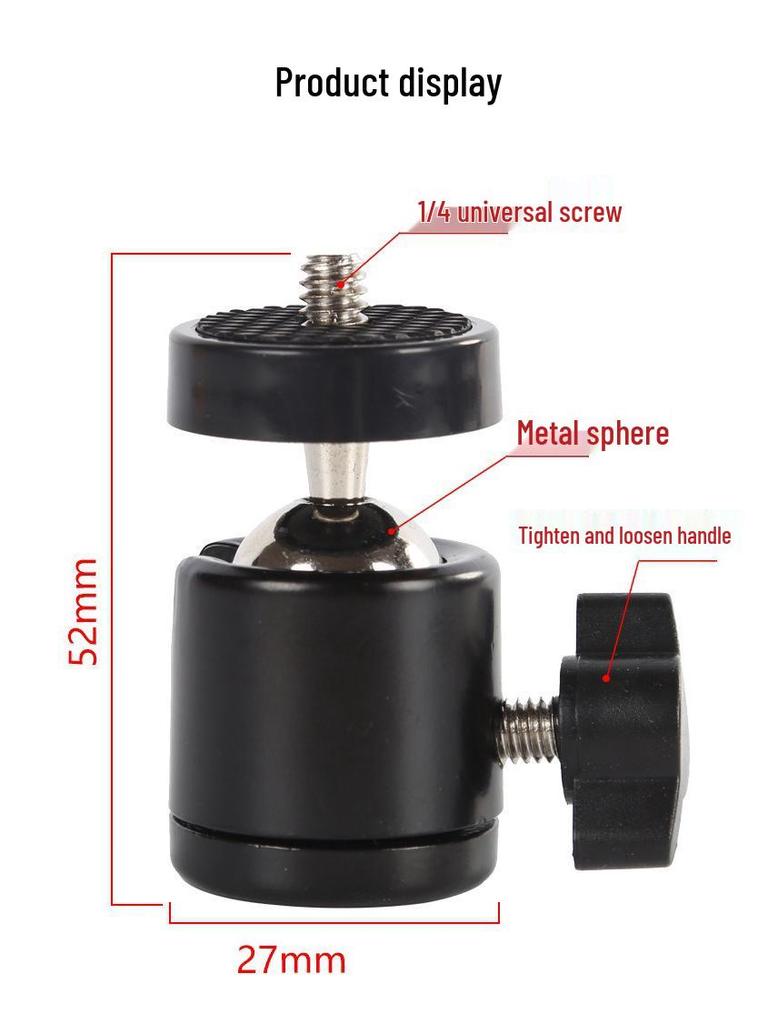 Universal 360° Rotating Ball Head Tripod with 1/4 Phone Holder for Live Broadcast Photography