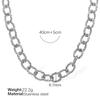 Cuban Chain Men'S Hypotenuse Neck Chain Thick Damp Short Collarbone Chain Women'S Hip Hop Necklace Trend Plain Chain Titanium Steel Jewelry