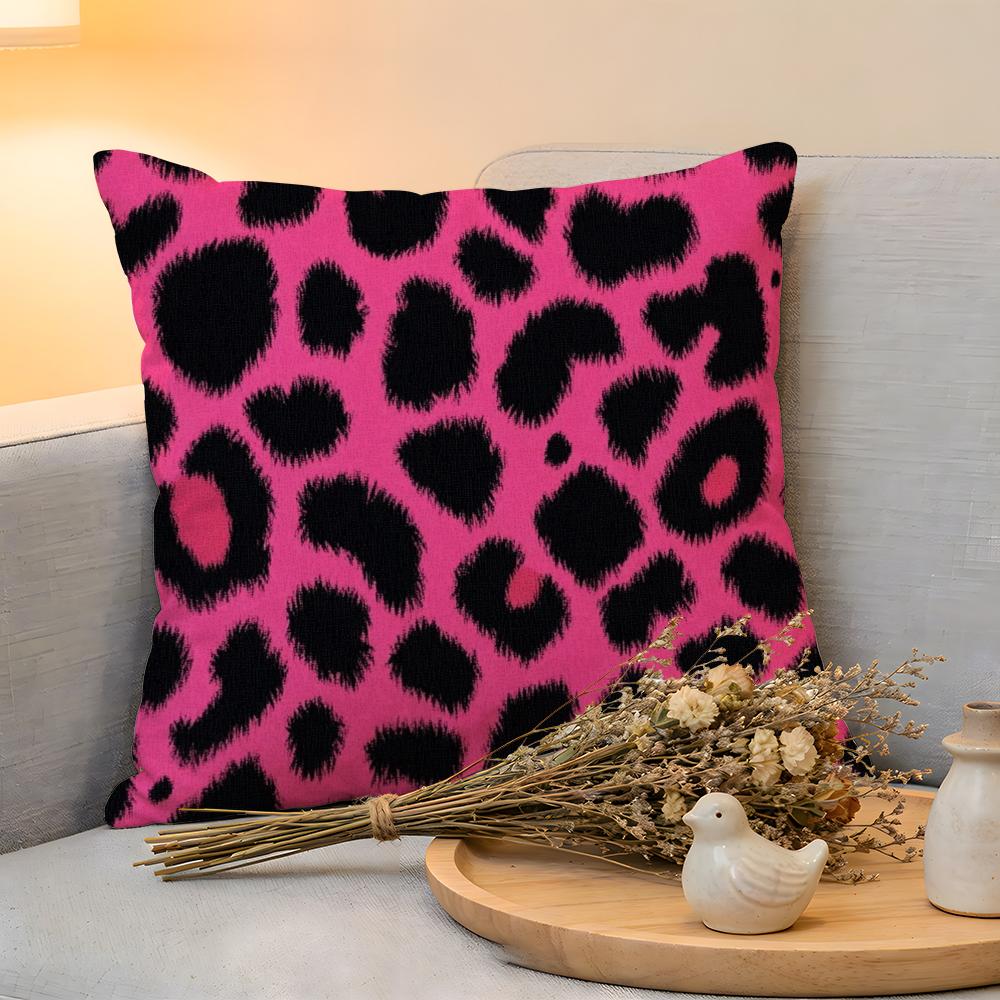 Cushion Cover  Linen  SkinFriendly Soft Decorative Case for Sofa Home Decor Classic leopard Print Pillow cover