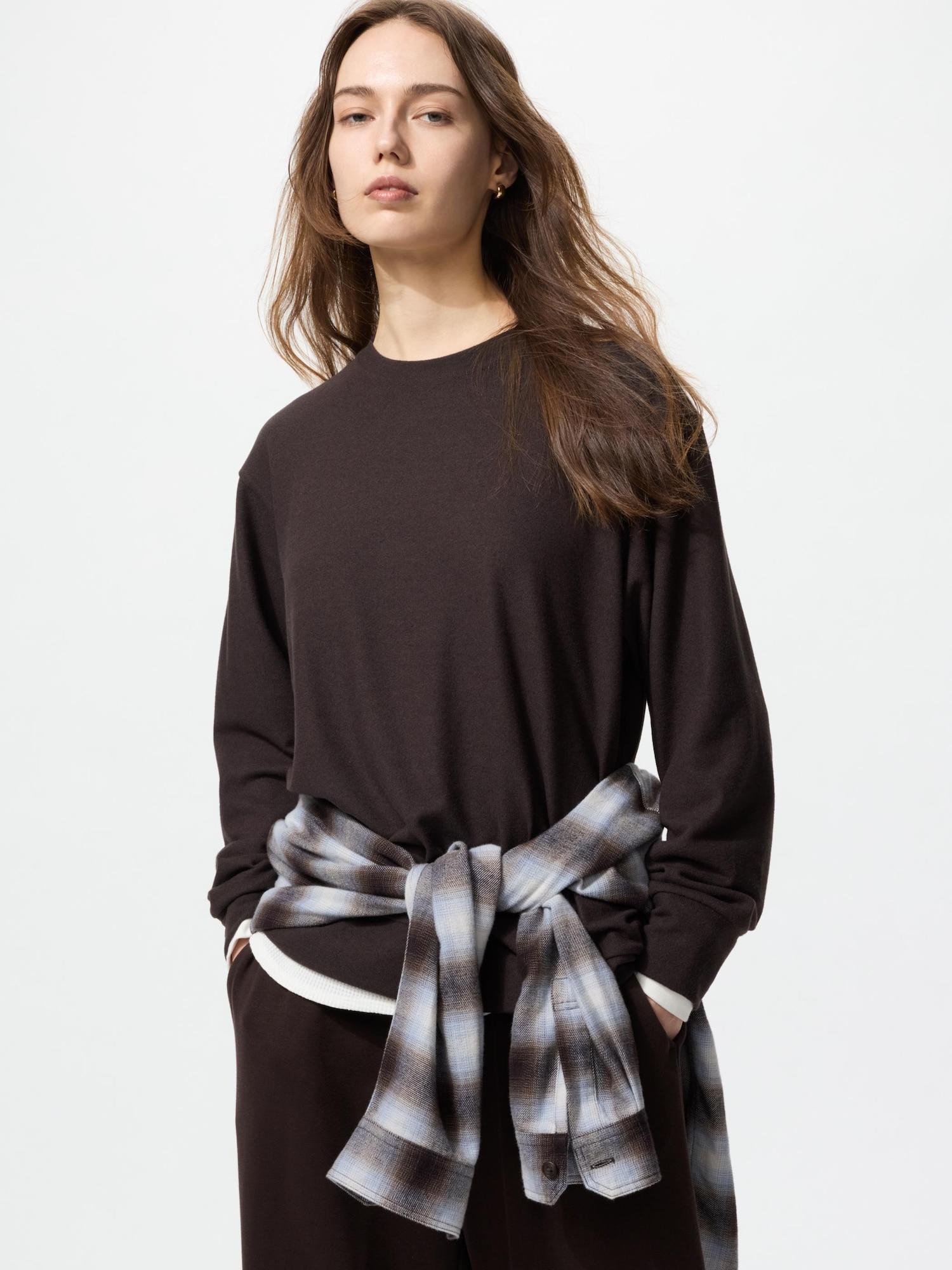 

Футболка с круглым вырезом Uniqlo Japan SofT KniT Fleece 39 DARK BROWN/L