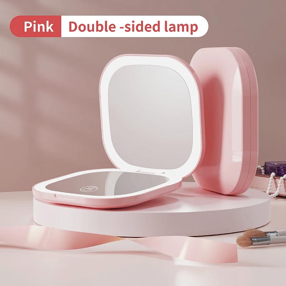 Compact Led Makeup Mirror With Light 1X/3X Magnifying Pocket Portable Travel Foldable Cosmetic Vanity Mirrors Gifts for Women